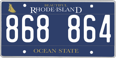 RI license plate 868864