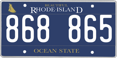 RI license plate 868865