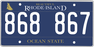 RI license plate 868867