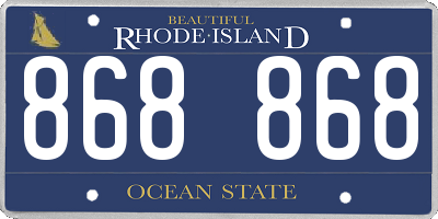 RI license plate 868868