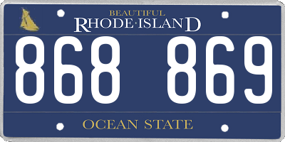 RI license plate 868869