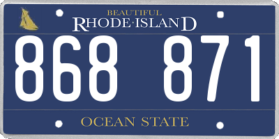 RI license plate 868871