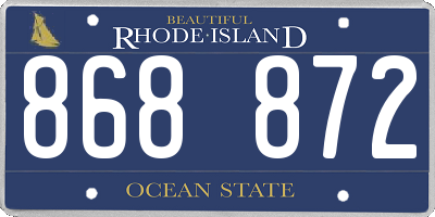RI license plate 868872