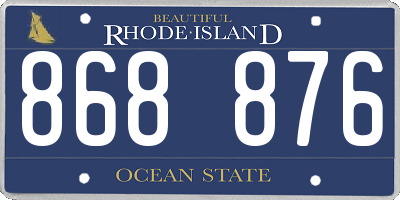 RI license plate 868876