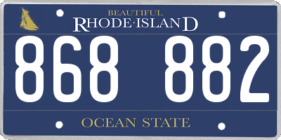 RI license plate 868882