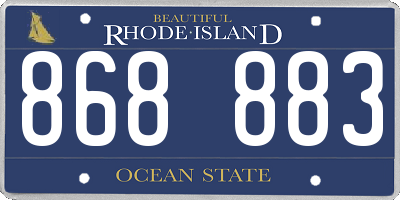 RI license plate 868883