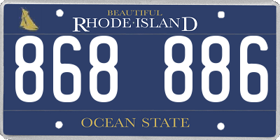 RI license plate 868886