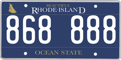 RI license plate 868888