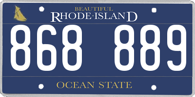 RI license plate 868889