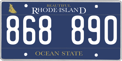 RI license plate 868890