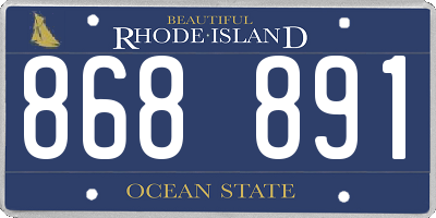 RI license plate 868891