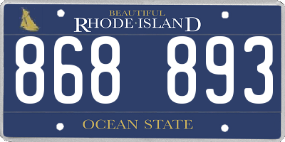 RI license plate 868893