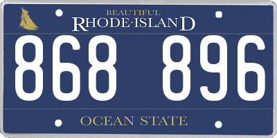 RI license plate 868896