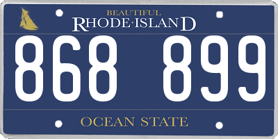RI license plate 868899