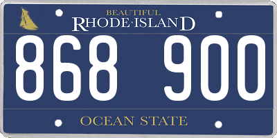 RI license plate 868900