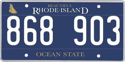 RI license plate 868903