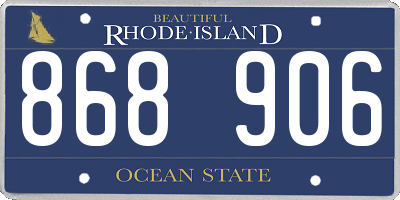 RI license plate 868906