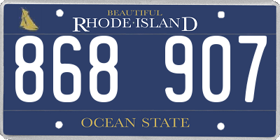 RI license plate 868907