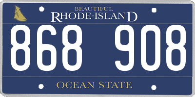 RI license plate 868908