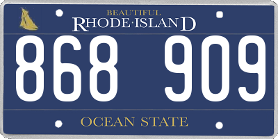 RI license plate 868909