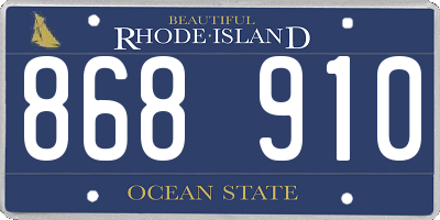 RI license plate 868910