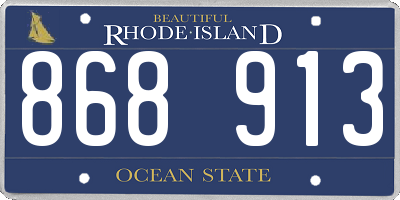 RI license plate 868913