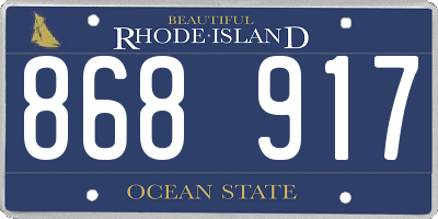 RI license plate 868917
