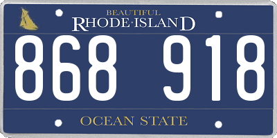 RI license plate 868918