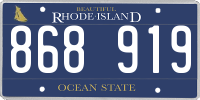 RI license plate 868919