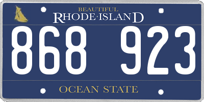 RI license plate 868923