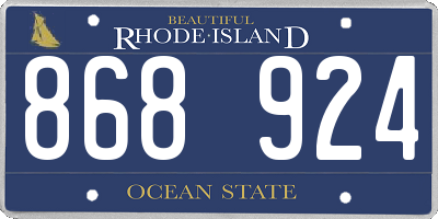 RI license plate 868924
