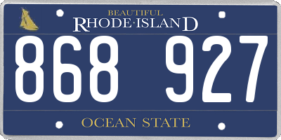 RI license plate 868927