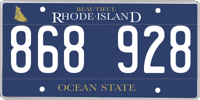 RI license plate 868928