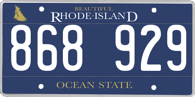 RI license plate 868929