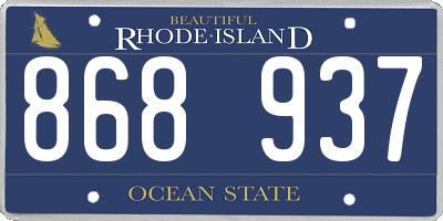 RI license plate 868937