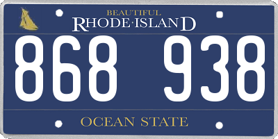 RI license plate 868938