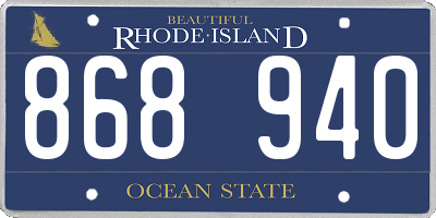 RI license plate 868940