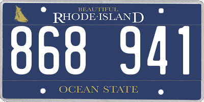 RI license plate 868941