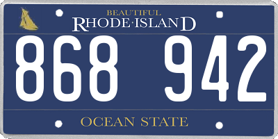 RI license plate 868942