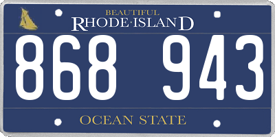 RI license plate 868943