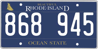 RI license plate 868945