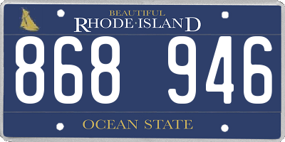 RI license plate 868946