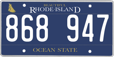 RI license plate 868947