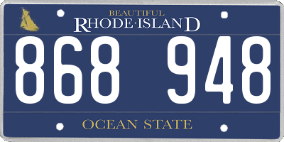 RI license plate 868948