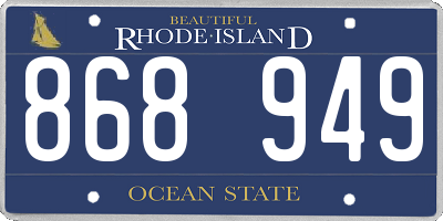 RI license plate 868949