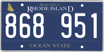 RI license plate 868951