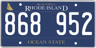 RI license plate 868952