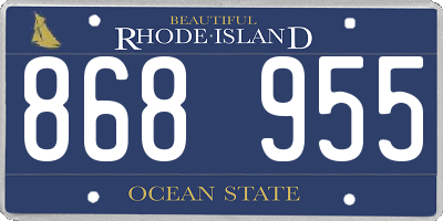 RI license plate 868955