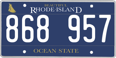 RI license plate 868957