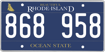 RI license plate 868958